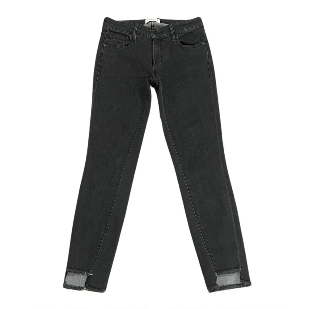 Parker Smith Raw Step Hem Skinny Crop Jeans | Grey Wash | Size 25